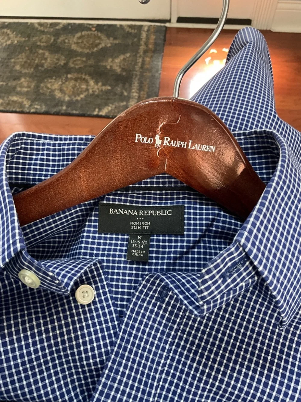 Blue Check Banana Republic Dress shirt